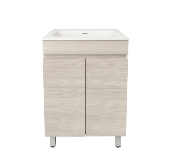 White Oak Wood Grain MDF Free Standing Vanity