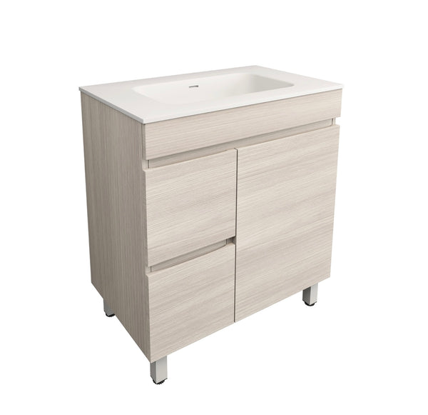 White Oak Wood Grain MDF Free Standing Vanity