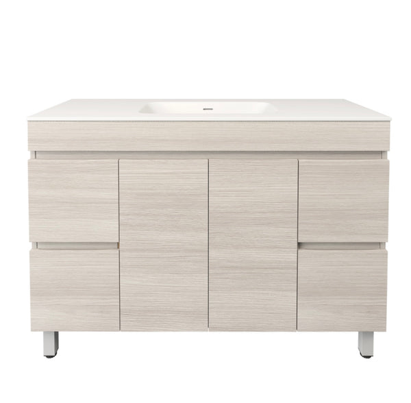 White Oak Wood Grain MDF Free Standing Vanity