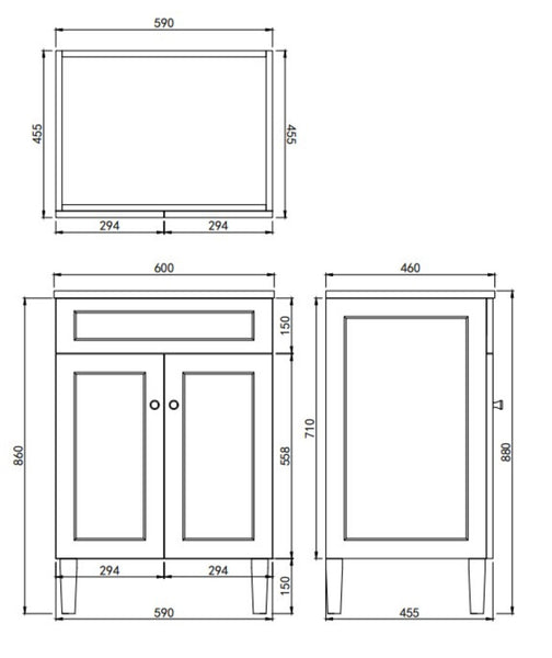 Harold Matt White PVC Free Standing Vanity