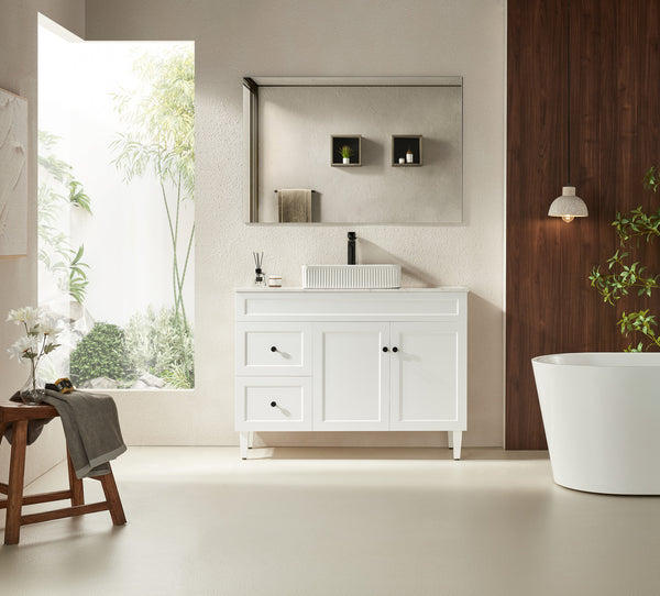 Harold Matt White PVC Free Standing Vanity