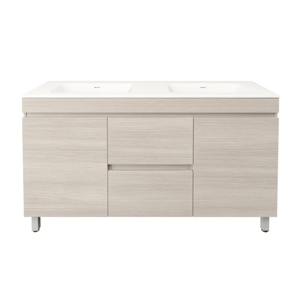 White Oak Wood Grain MDF Free Standing Vanity