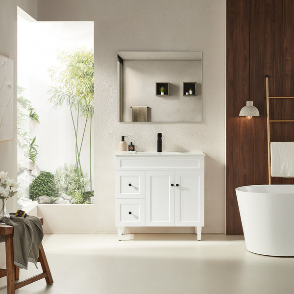 Harold Matt White PVC Free Standing Vanity