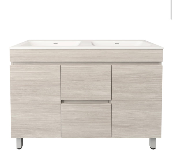 White Oak Wood Grain MDF Free Standing Vanity