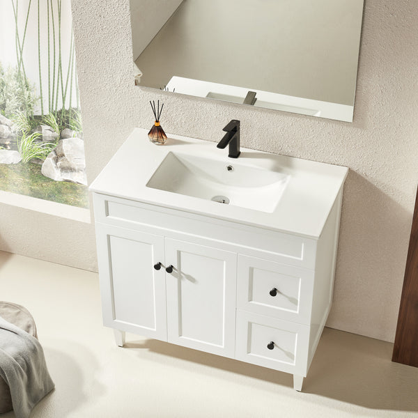 Harold Matt White PVC Free Standing Vanity