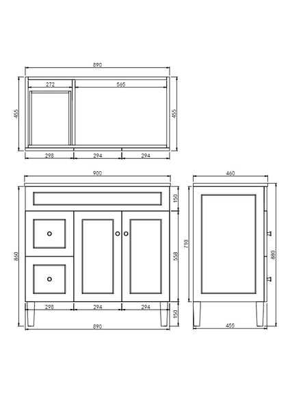 Harold Matt White PVC Free Standing Vanity