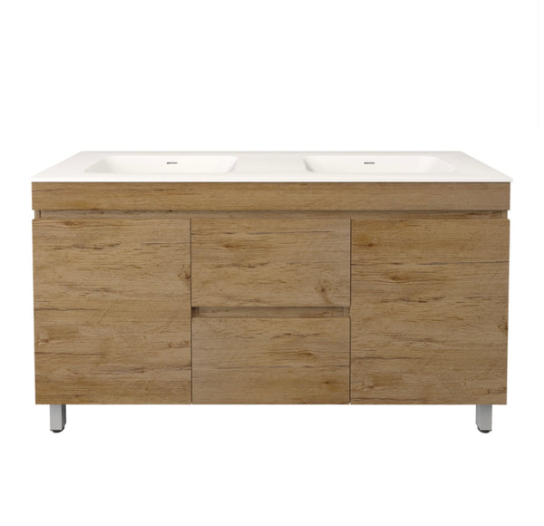 Prime Oak Wood Grain MDF Free Standing Vanity