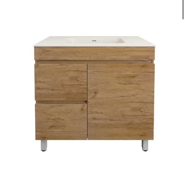 Prime Oak Wood Grain MDF Free Standing Vanity