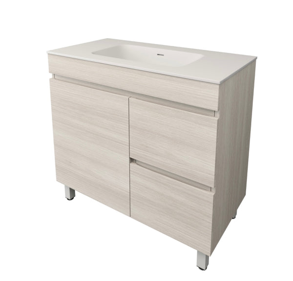 White Oak Wood Grain MDF Free Standing Vanity