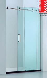 Wall to Wall Frameless Round Adjustable Sliding Door Shower Screen 1150-1650mm
