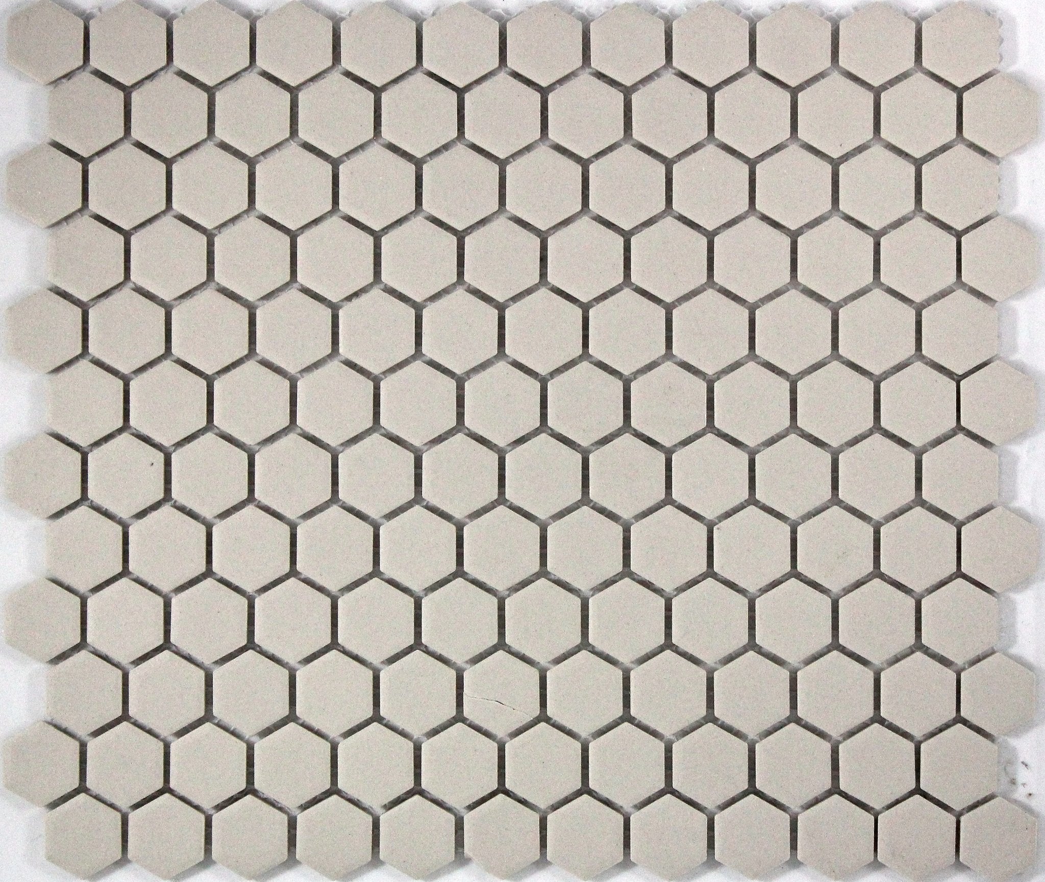 Matt White Unglazed Hexagon Mosaic Tile 23mm