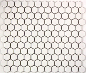 Gloss White Hexagon Mosaic Tile 23mm