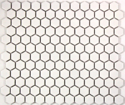 Gloss White Hexagon Mosaic Tile 23mm