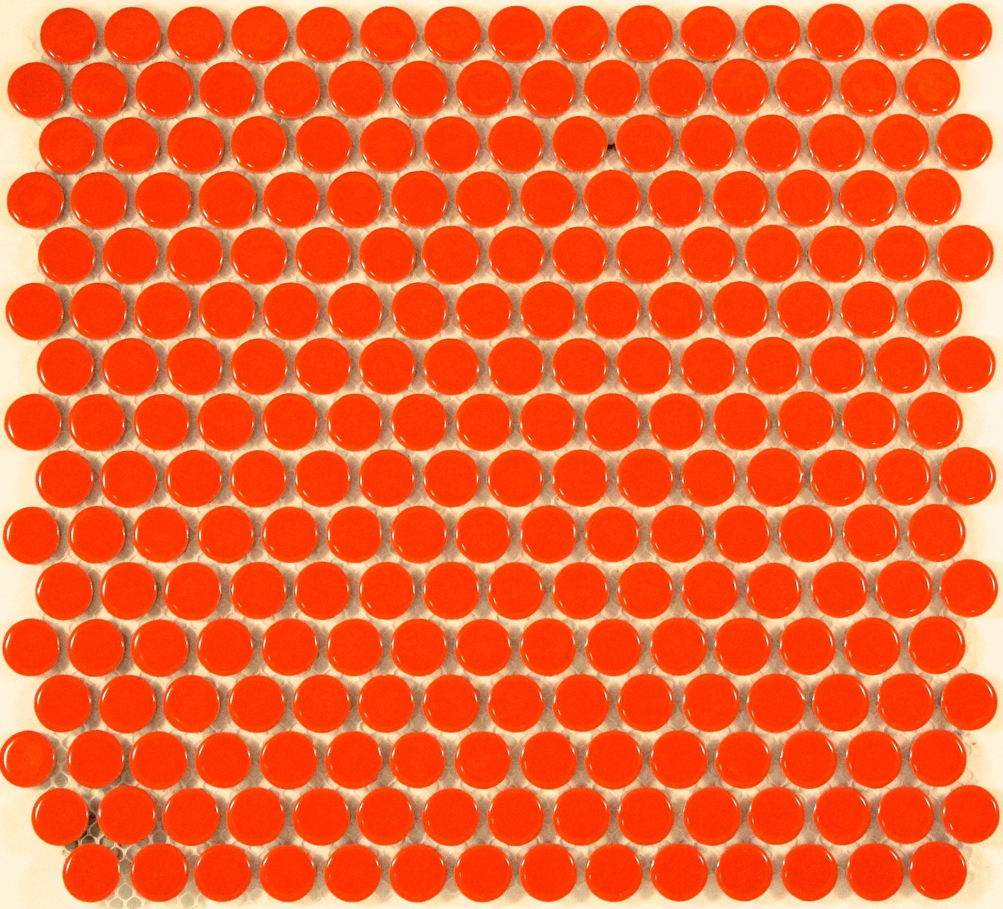 Orange Gloss Penny Round Mosaic Tile 19mm