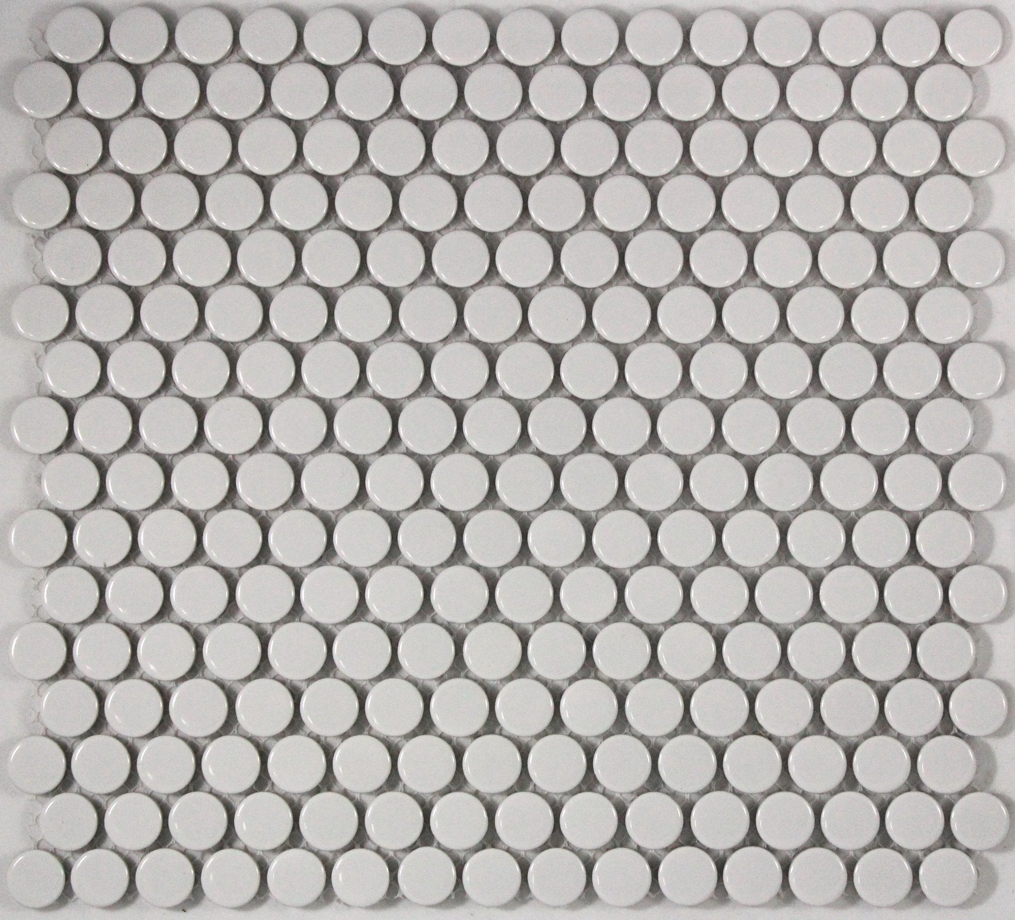 White Gloss Penny Round Mosaic Tile 19mm
