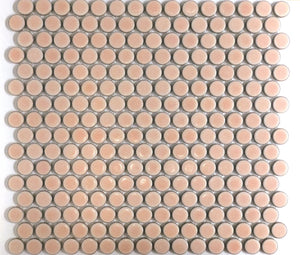 Pink Gloss Penny Round Mosaic Tile 19mm