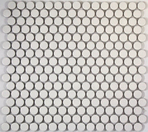 White Matt Penny Round Mosaic Tile 19mm