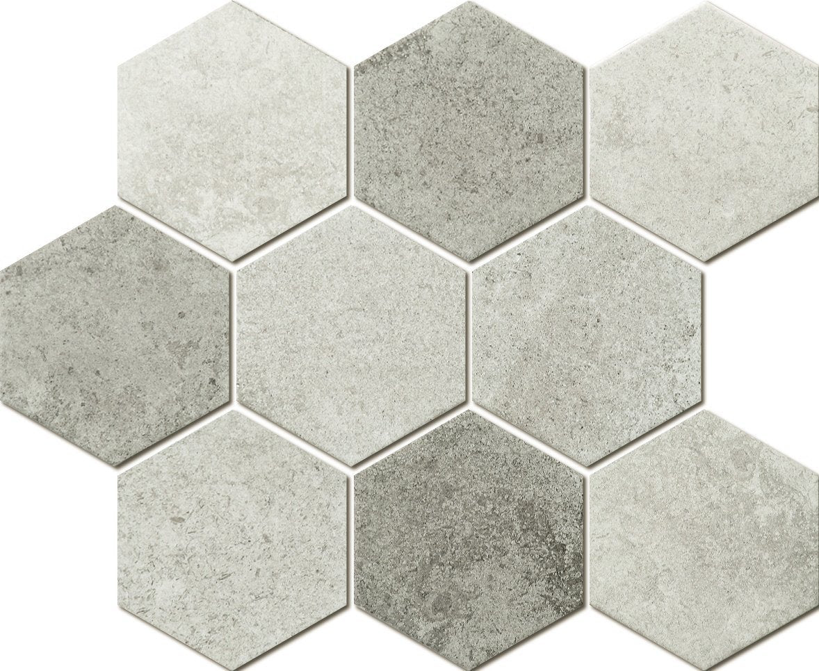 Mix Colour Matt Hexagon Mosaic Tile 95x110mm