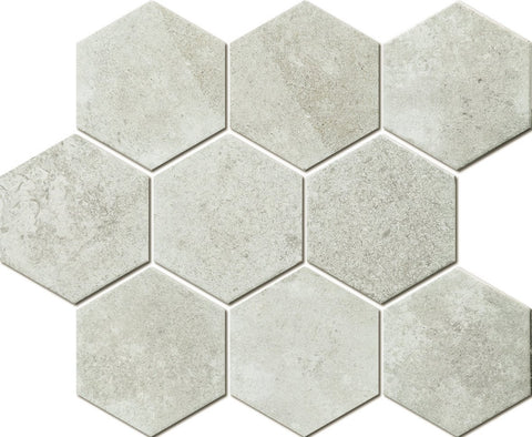 Cement Matt Hexagon Mosaic Tile 95x110mm