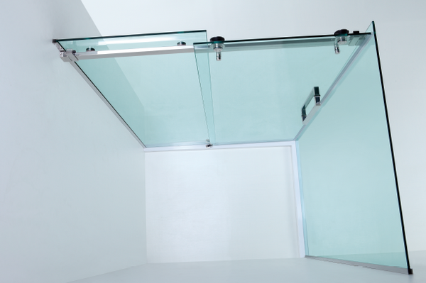 Corner Frameless Square Adjustable Sliding Door Shower Screen 1000-2000mm